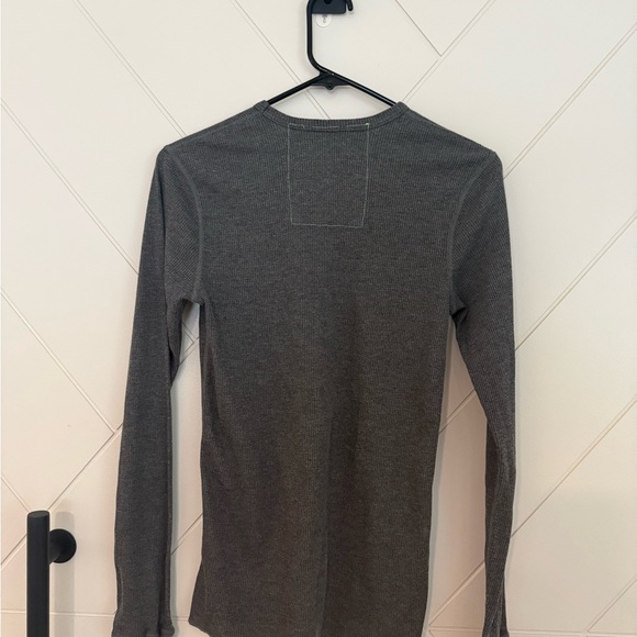 Aviator Nation Ribbed Gray Long Sleeve Shirt with Rainbow Patch - Picture 2 of 2